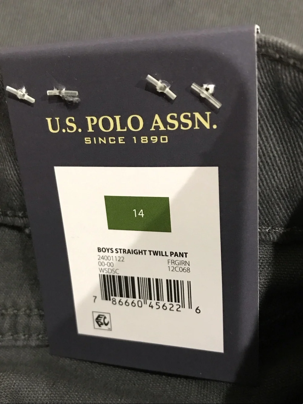 U.S. Polo Assn. Men's Dark Gray Straight Jeans